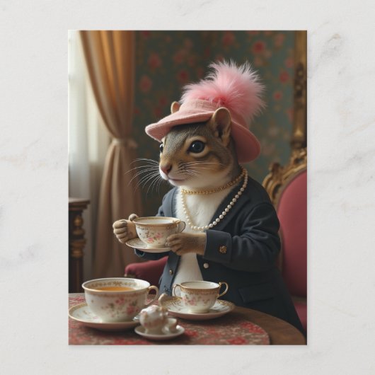 Laten we thee drinken briefkaart (Voorkant)