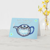 Laten we thee drinken en roddelen! kaart (Gele Bloem)