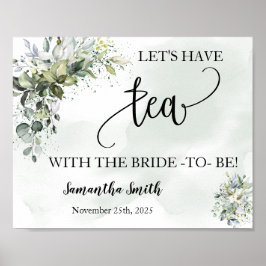 Laten we thee drinken met bruid eucalyptus bruidsf poster