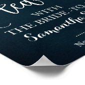 Laten we thee drinken met Bruid Wijn Marine Huweli Poster (Hoek)