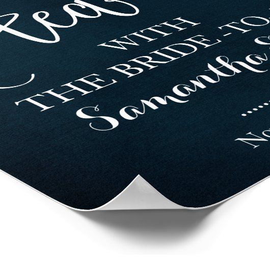 Laten we thee drinken met Bruid Wijn Marine Trouwf Poster (Hoek)