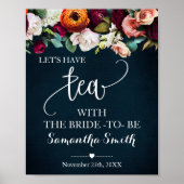 Laten we thee drinken met Bruid Wijn Marine Trouwf Poster (Voorkant)