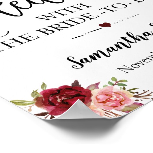 Laten we thee drinken met de aanstaande bruid mars poster (Hoek)