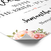 Laten we thee drinken met de bruid bruiloft in roz poster (Hoek)