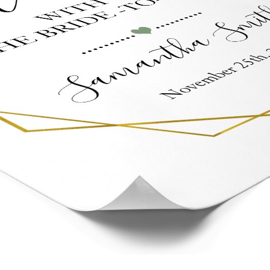 Laten we thee drinken met de bruid groene goud bru poster (Hoek)