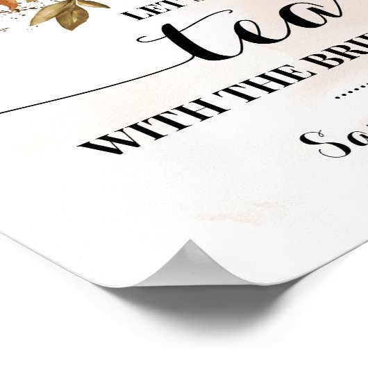 Laten we thee drinken met de bruid Herfst Bruiloft Poster (Hoek)