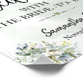 Laten we thee met bruid nemen om eucalyptusbruilof poster (Hoek)