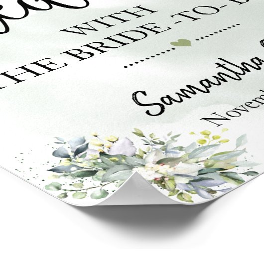 Laten we thee met bruid nemen om eucalyptusbruilof poster (Hoek)