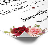 Laten we thee met bruid nemen om marsala bruiloft  poster (Hoek)