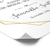 Laten we thee nemen met bruid groen goud bruiloft. poster (Hoek)