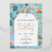 Laten we thee pareren op elke leeftijd Verjaardag  Folie Uitnodiging (Voorkant)