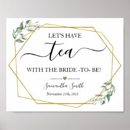 Laten we theebride groen goud vrijgezellenfeest he poster