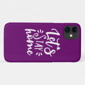 Laten we thuis Paars blijven Case-Mate iPhone Case (Achterkant (horizontaal))