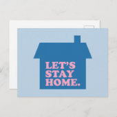 Laten we thuisblauw blijven briefkaart (Voorkant / Achterkant)