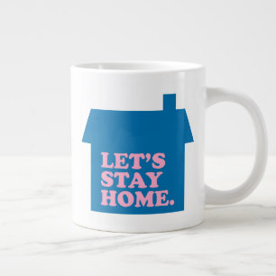 Laten we thuisblauw blijven grote koffiekop