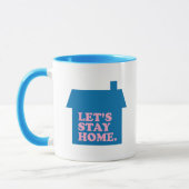 Laten we thuisblauw blijven mok (Links)