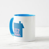 Laten we thuisblauw blijven mok (Voorkant links)