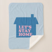 Laten we thuisblauw blijven sherpa deken (Voorkant)