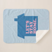 Laten we thuisblauw blijven sherpa deken (Voorkant (horizontaal))