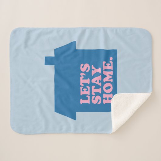 Laten we thuisblauw blijven sherpa deken (Voorkant (horizontaal))