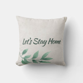 Laten we thuisblijven Waterverf Eucalyptus Kussen