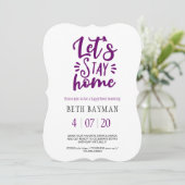 Laten we thuisdag Happy Hour Virtual Party blijven Save The Date (Staand voorkant)