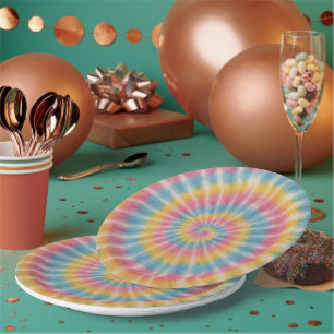 Laten we Tie Dye Paper Borden Groove Papieren Bordje