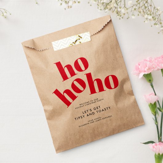 Laten we Tipsy en Toasty Hohoho kerstfeest krijgen Bedankzakje (Gezegeld)