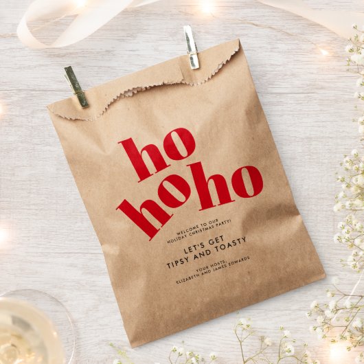 Laten we Tipsy en Toasty Hohoho kerstfeest krijgen Bedankzakje (Geknipt)