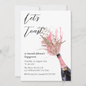 Laten we toast champagne roze Vrijgezellenfeest Kaart (Voorkant)