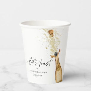 Laten we Toast Couples Engagement Party Paper cup Papieren Bekers