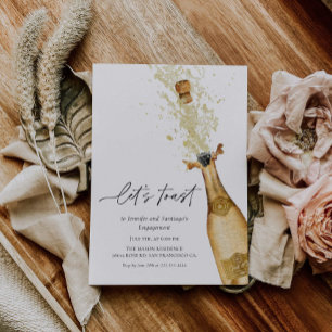 Laten we Toast Couples Engagement Party uitnodigen Kaart
