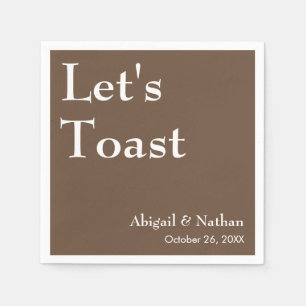 Laten we toast Mocha Trouw Elegant Minimalistisch Servet