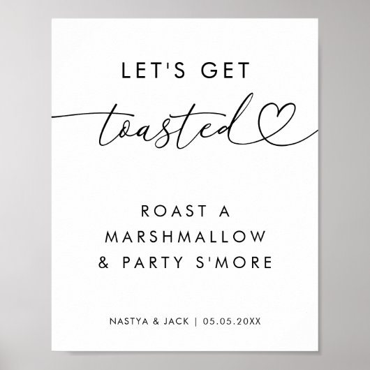 Laten we Toasted's meer Marshmallow trouwbord Poster (Voorkant)