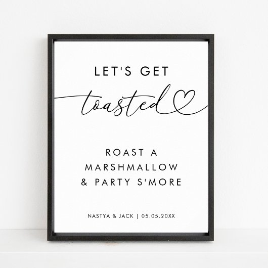 Laten we Toasted's meer Marshmallow trouwbord Poster