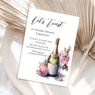 Laten we toasten Champagne Floral Vrijgezellenfees Kaart