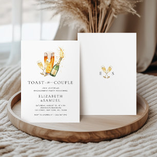Laten we toasten op het bruidsdouche Verloving van Kaart