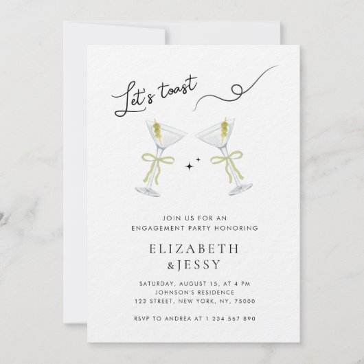 Laten we toasten op het verlovingsfeest van de dou kaart (Voorkant)