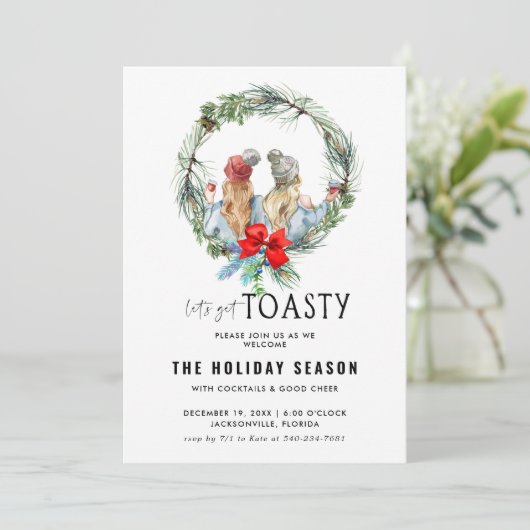 Laten we Toasty halen | Uitnodiging feestdag (Staand voorkant)