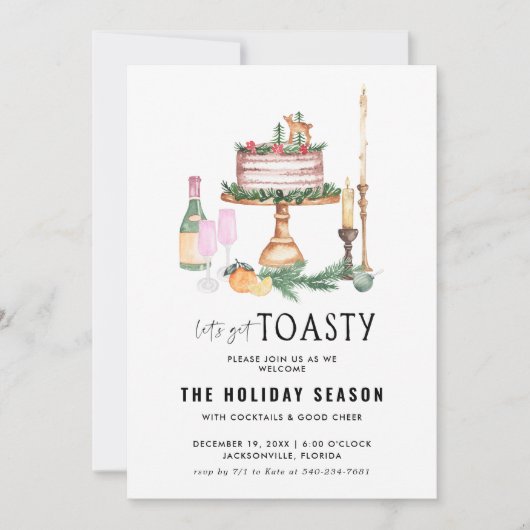 Laten we Toasty halen | Uitnodiging feestdag (Voorkant)