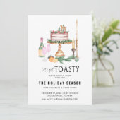 Laten we Toasty halen | Uitnodiging feestdag (Staand voorkant)