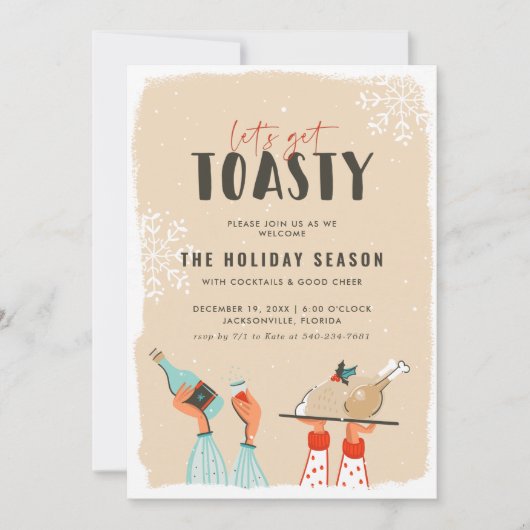 Laten we Toasty halen | Uitnodiging feestdag (Voorkant)