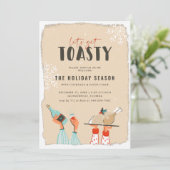 Laten we Toasty halen | Uitnodiging feestdag (Staand voorkant)