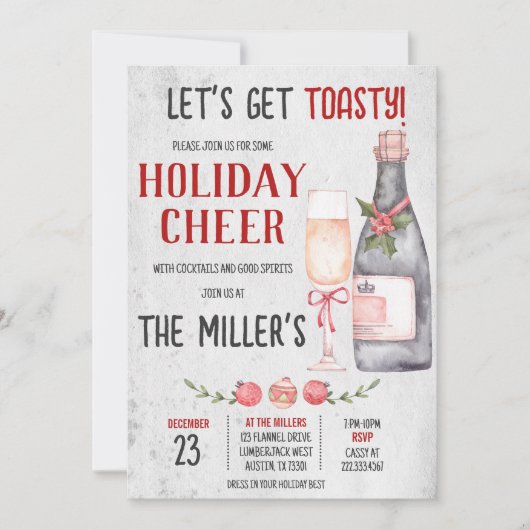 Laten we Toasty Holiday Cheer kerstfeest krijgen Kaart (Voorkant)