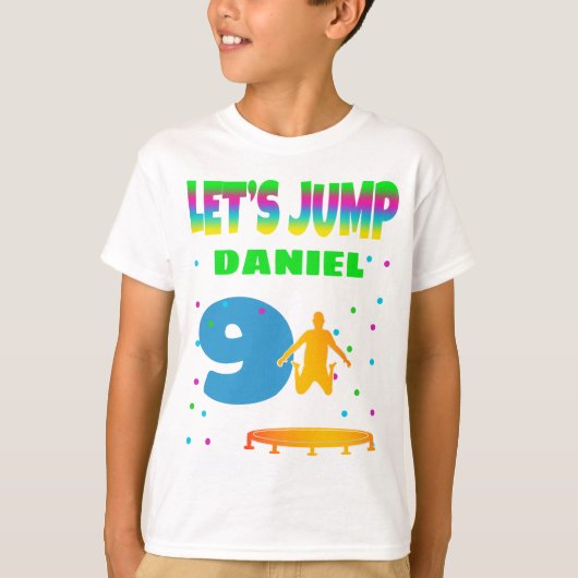 Laten we Trampoline Birthday Boy gaan pakken T-shirt (Voorkant)