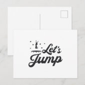 Laten we Trampoline Gymnast Funny Trampolining van Briefkaart (Voorkant / Achterkant)