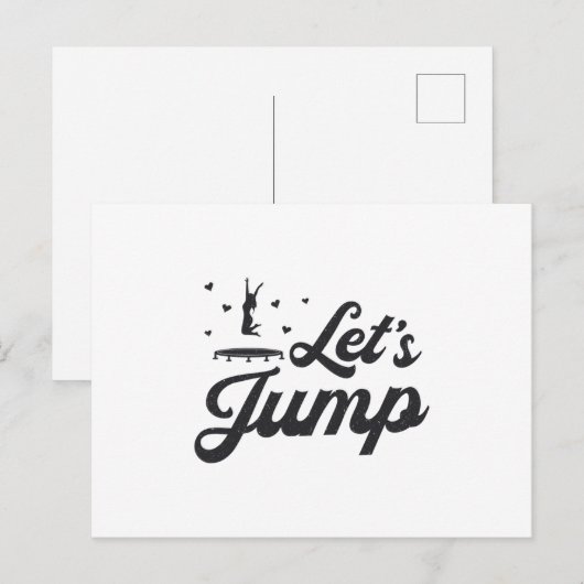 Laten we Trampoline Gymnast Funny Trampolining van Briefkaart (Voorkant / Achterkant)