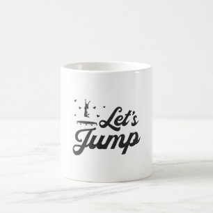 Laten we Trampoline Gymnast Funny Trampolining van Koffiemok