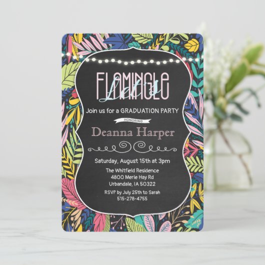 Laten we Tropisch Afstuderen uitnodigen Kaart (Staand voorkant)