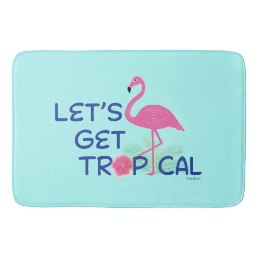 Laten we Tropisch Roze Flamingo Summer Fun halen Badmat (Voorkant)